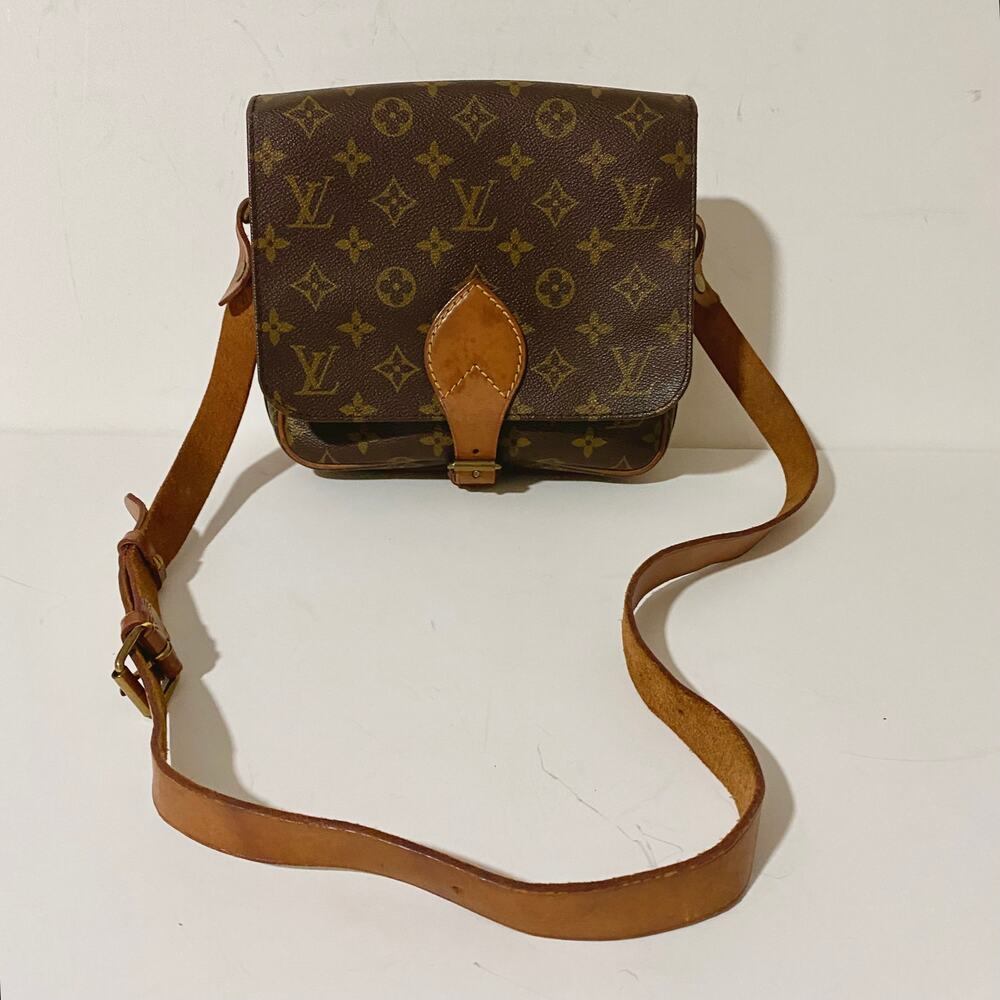Louis Vuitton Cartouchiere MM Crossbody Bag Monogram Canvas Vintage Purse - Picture 2 of 16